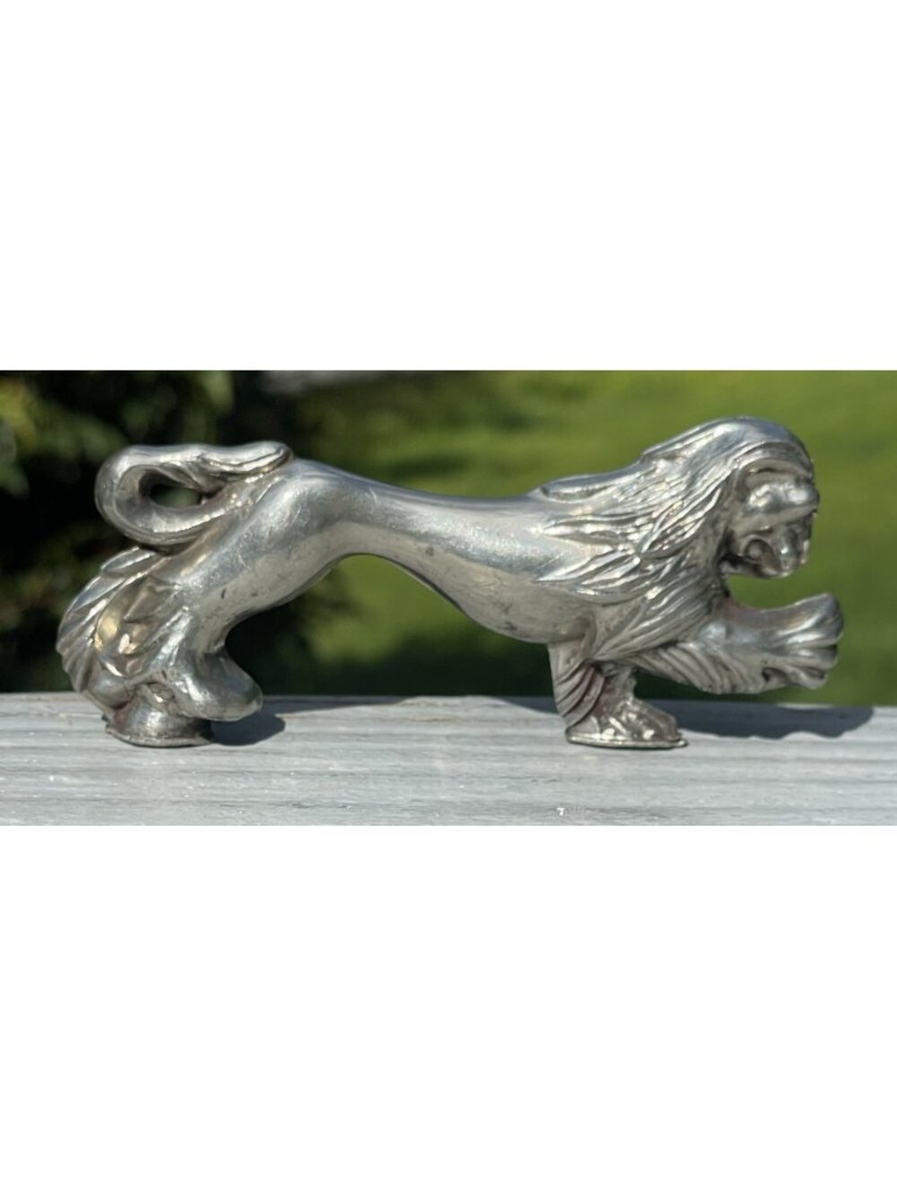 RARE Antique Art Deco Neoclassic Revival Silverplate Figural Lion Knife Rest